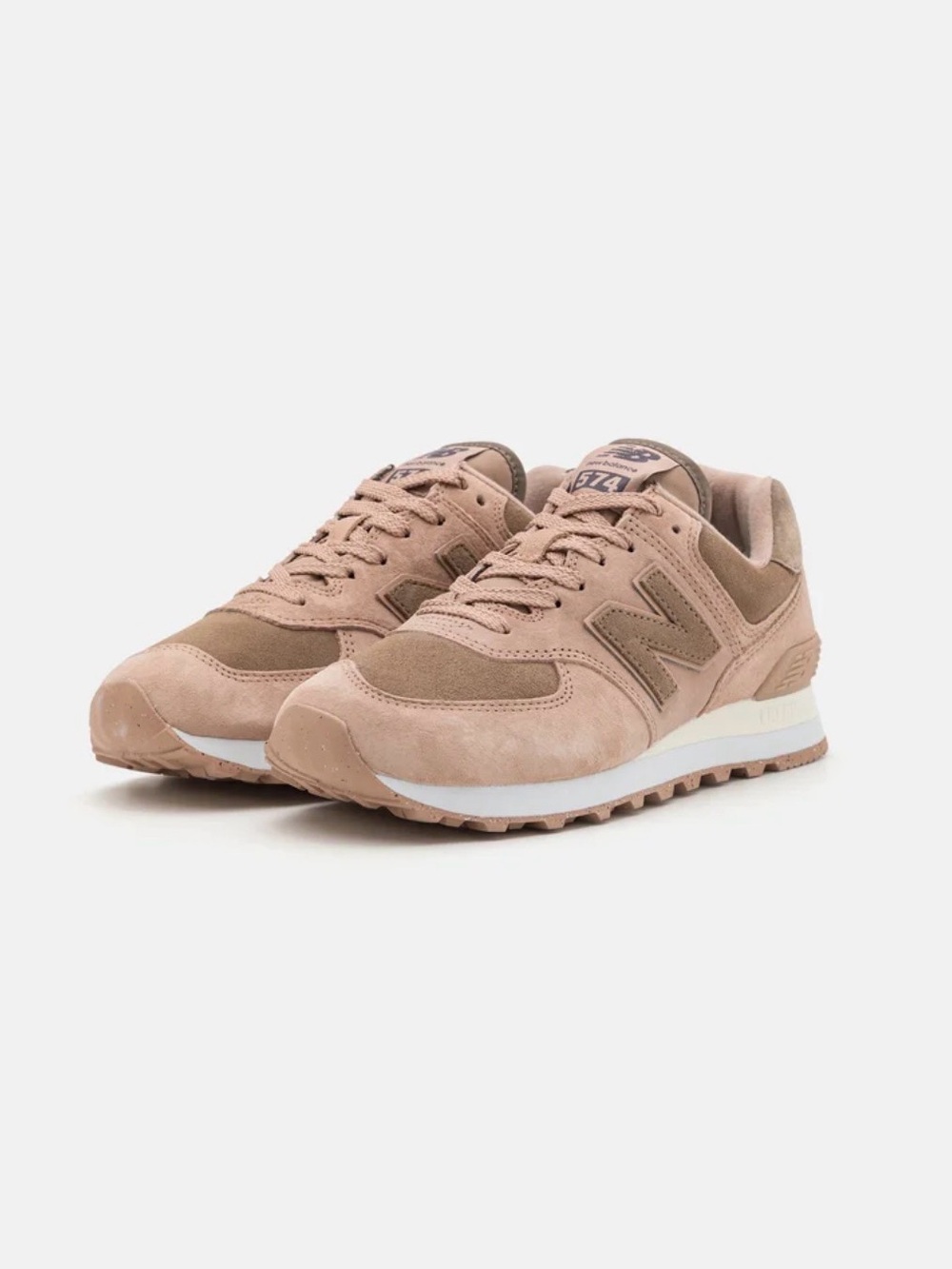New Balance Men's 574 Suede Sneakers in Tan/Pinkish Beige